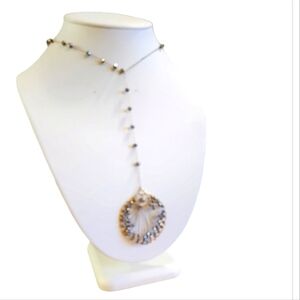 Vintage Hand Crafted Gold Tone Long Necklace.